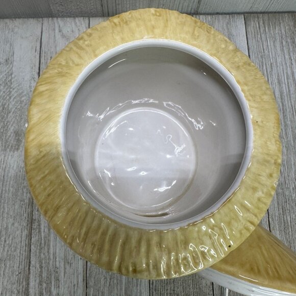 Vtg Teleflora Mushroom Shape Hanging Birdhouse Planter Floral 6.5" Tall Portugal - Picture 3 of 15